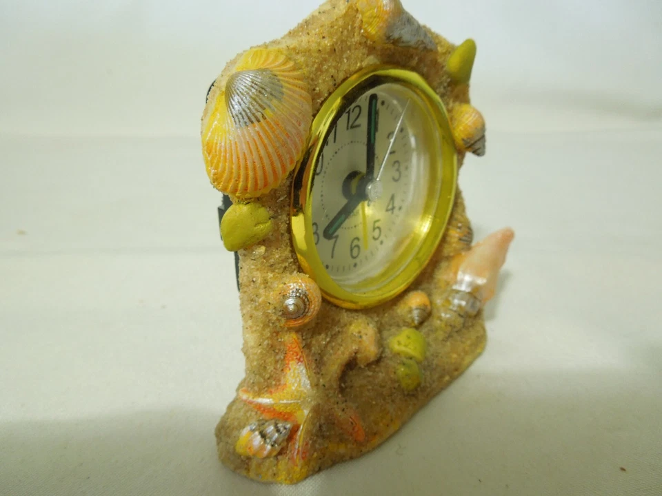 Quartz Alarm Clock with Progressive Beeping Alarm Seashell Design 3 1/2" Tall - Image 4 of 4