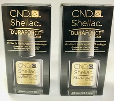 2 Boxes of CND Shellac Duraforce Top Coat Nail Polish Cover 7.3 ml .25 fl oz New