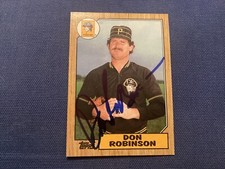 DON ROBINSON SIGNED , MINT 1987 TOPPS CARD # 712 PIRATES/ FREE POSTAGE!!!!!