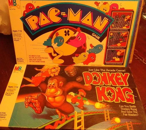 Vintage 1982 Pac-Man & Donkey Kong Board Game Milton Bradley Both 100% Complete