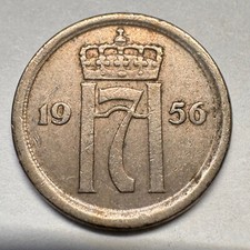 1956 Norway 25 Ore - Beautiful Coin - #A-059-B