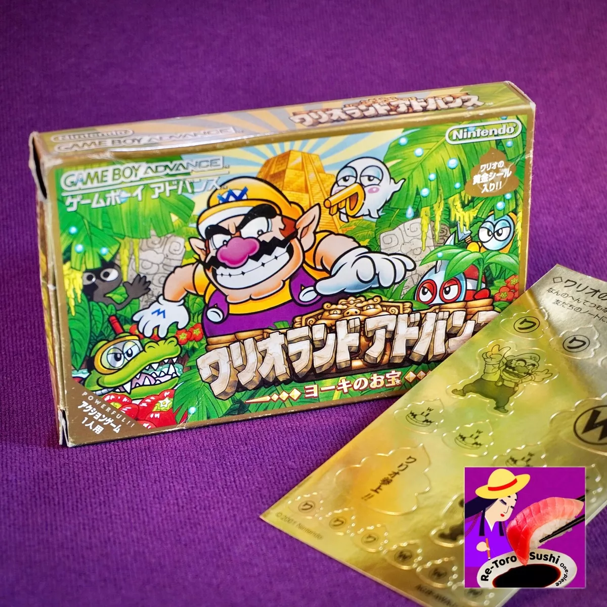 GBA Wario Land 4 Yoki treasure w/Sticker Nintendo Game Boy Advance w/Box Japan