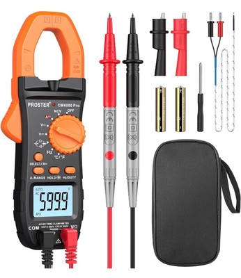 Proster Digital Clamp Meter TRMS 6000Counts, 800A DC AC Current AC/DC Voltage NC