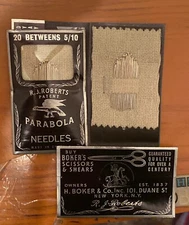 20 Between 5/10 SEWING NEEDLES Silver Eye Made in ENGLAND!!!