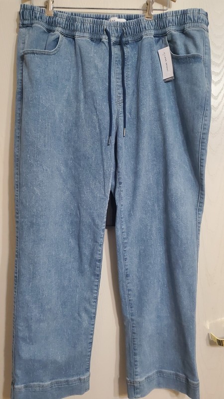 Lane Bryant High-Rise Relaxed Straight Pull On Jeans Sz 18 Blue 