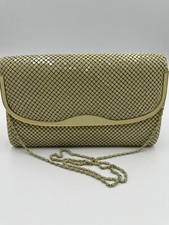 Vtg Ivory Metal Mesh Purse Clutch Evening Bag Chain Strap 70s Y S Original Disco
