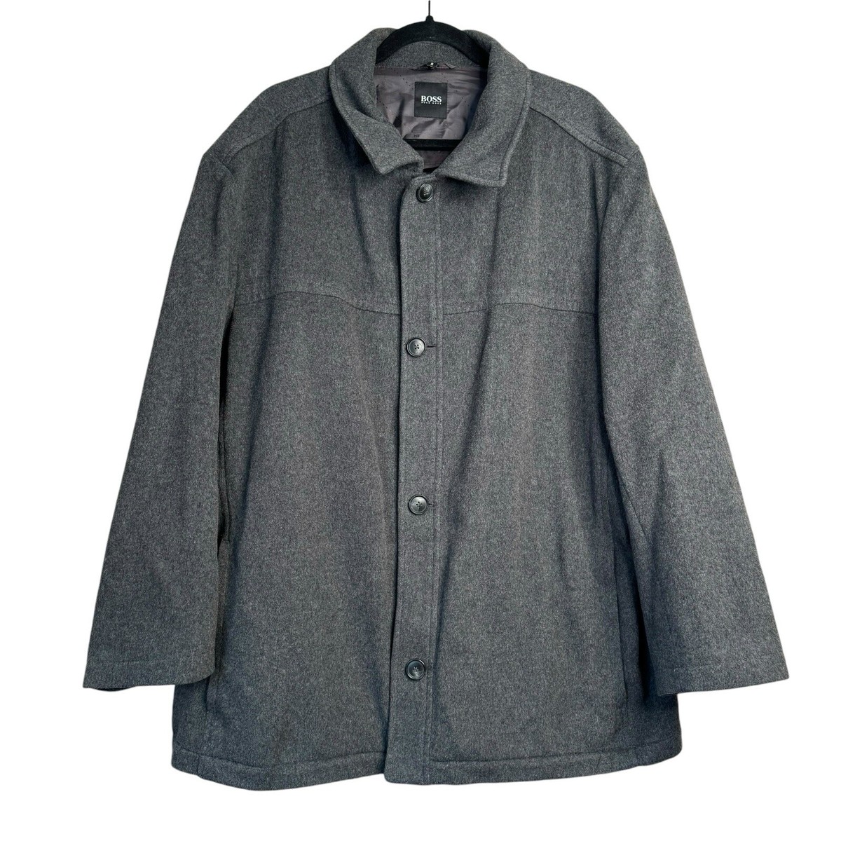 Boss By Hugo Boss Chester Wool Cashmere Coat Mens 46R Gray Jacket