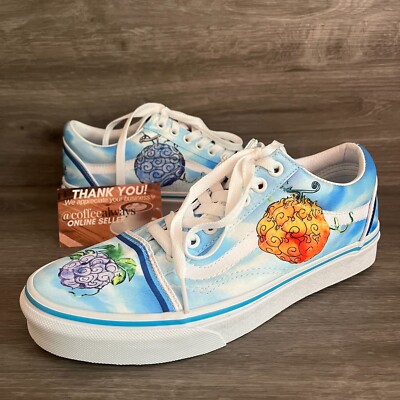VANS x One Piece Old Skool-Women\'s 8.5/Mens 7-Devil Fruit-Blue Anime Skate Shoes s-l400.jpg main image 3