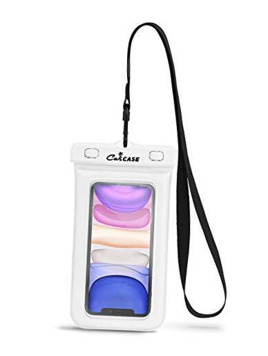 CaliCase Extra Large Waterproof Floating Phone Pouch - IPX8 Waterproof White