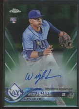 Willy Adames 2018 Topps Chrome Green Refractor 93/99 RC ROOKIE AUTO BREWERS