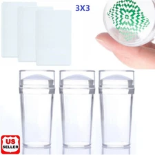 3pcs/set Clear Jelly Silicone Nail Art Stamper Scraper DIY Nail Art Stamper Tool