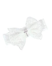 Baptism Christening Headbands Baby Girls Flower Lace Hair B1-Bow with Cross