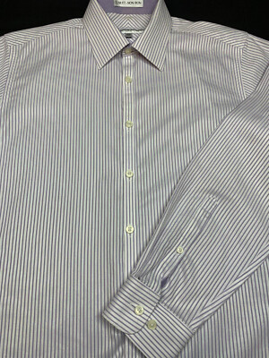 Chemise Homme Jhane Barnes - Coton Vert Pois Bleu - Taille 16 Large