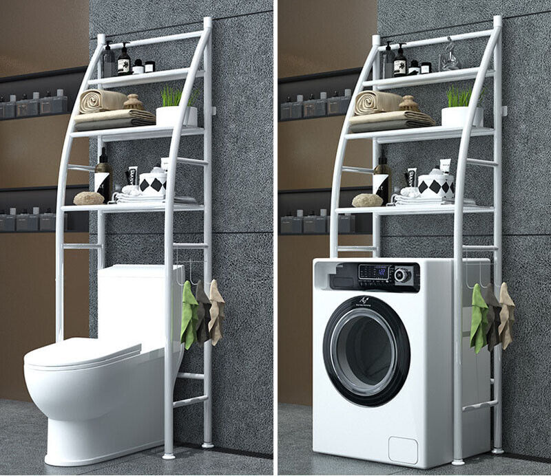 Estantería sobre lavadora, secadora, cuarto baño WC ahorra espacio  almacenamiento blanco 160x65x25Cm