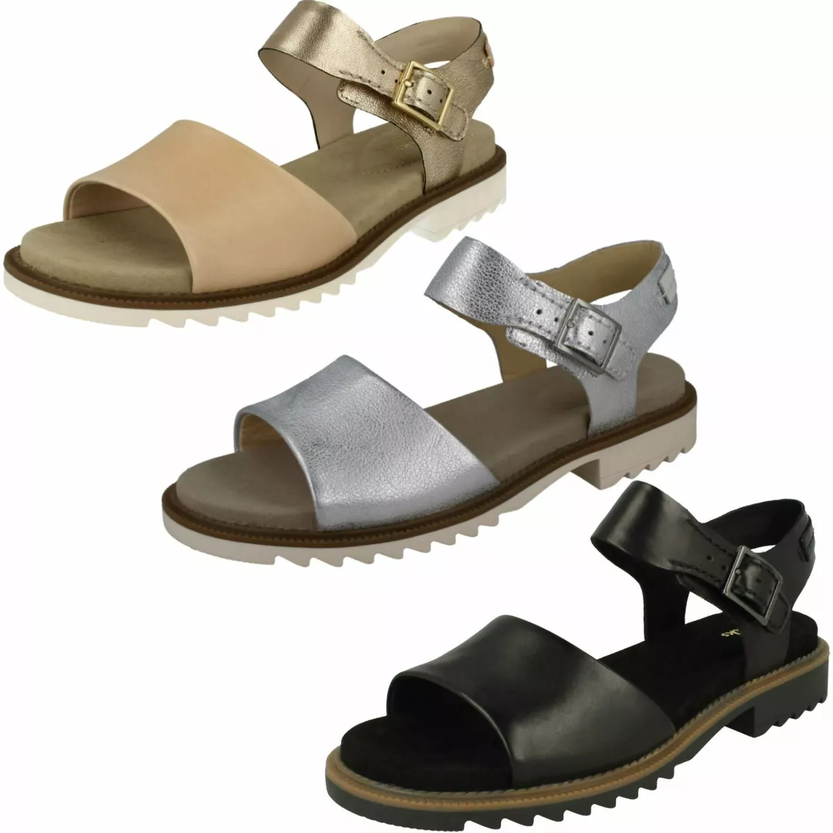 Ladies Clarks Open Toe Sandals Ferni Fame
