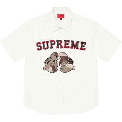 Supreme Bunnies S/S 2023SS Work Shirt Black White 2colors Size S