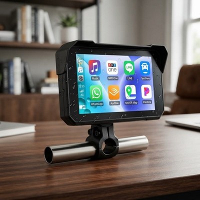 5 Zoll Wasserdichter Motorrad CarPlay Bildschirm | Kabellos Android Auto & Bluetooth