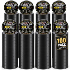 100 Pack Electrical Tape Black Bulk: PVC Vinyl Insulation Electric Tapes