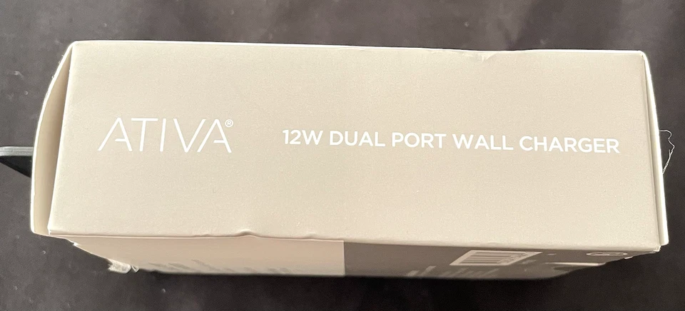 ATIVA ~ 12W Dual Port Wall Charger ~ Equipped With 2 USB-A Ports ~ New & Sealed  - Image 2 of 4