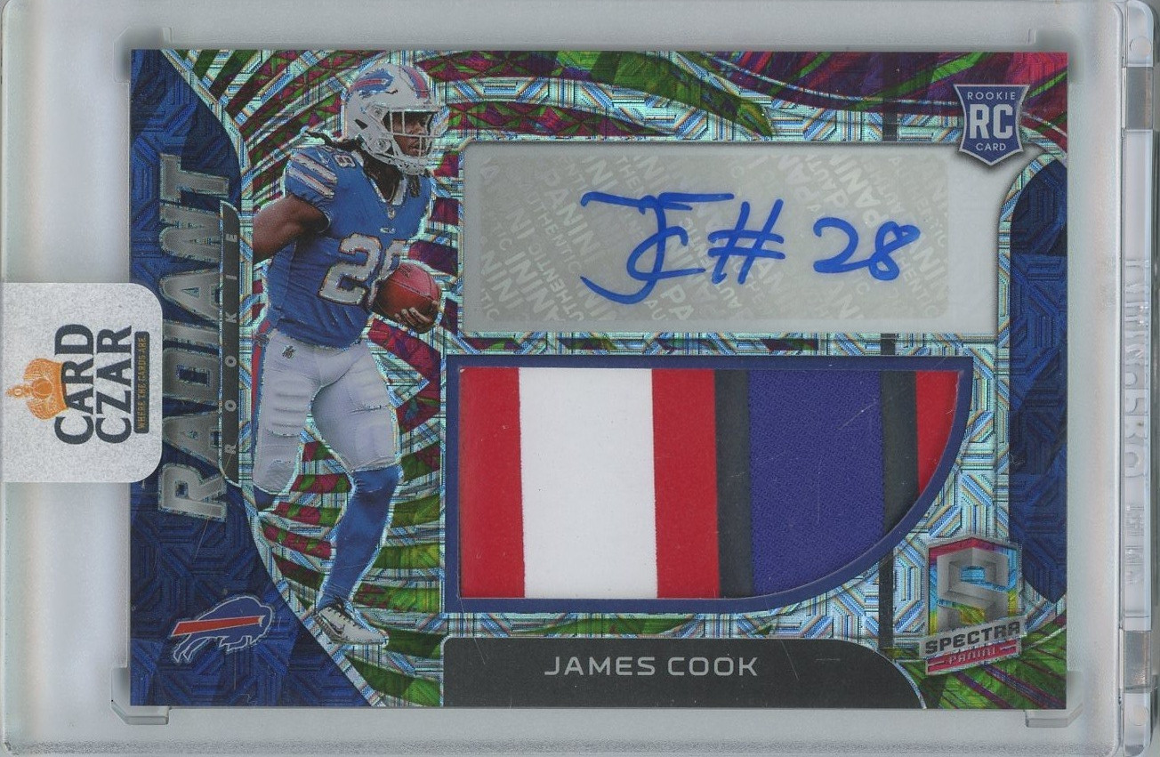 2022 Spectra JAMES COOK Radiant RC Rookie Patch Auto RPA Meta Prizm #'d 2/10