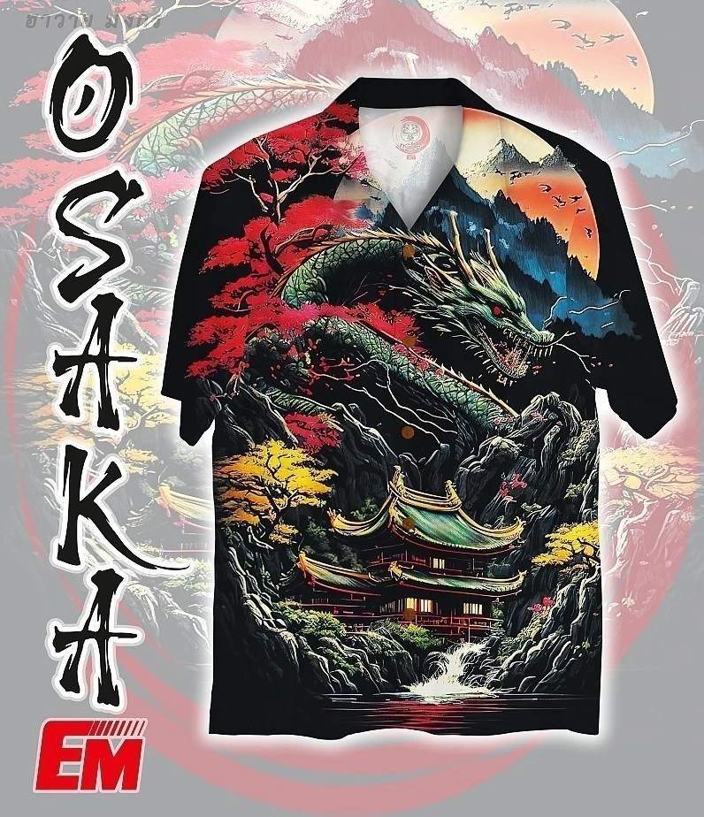 Dragon Hawaiian shirt, Summer Beach Shirt, Short Sleeve Hawaii Shirt