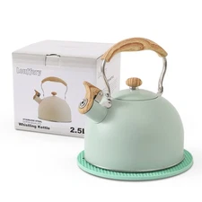 LONFFERY Tea Kettle for Stove Top, 2.5 Quart Whistling Tea Kettle, with Food ...