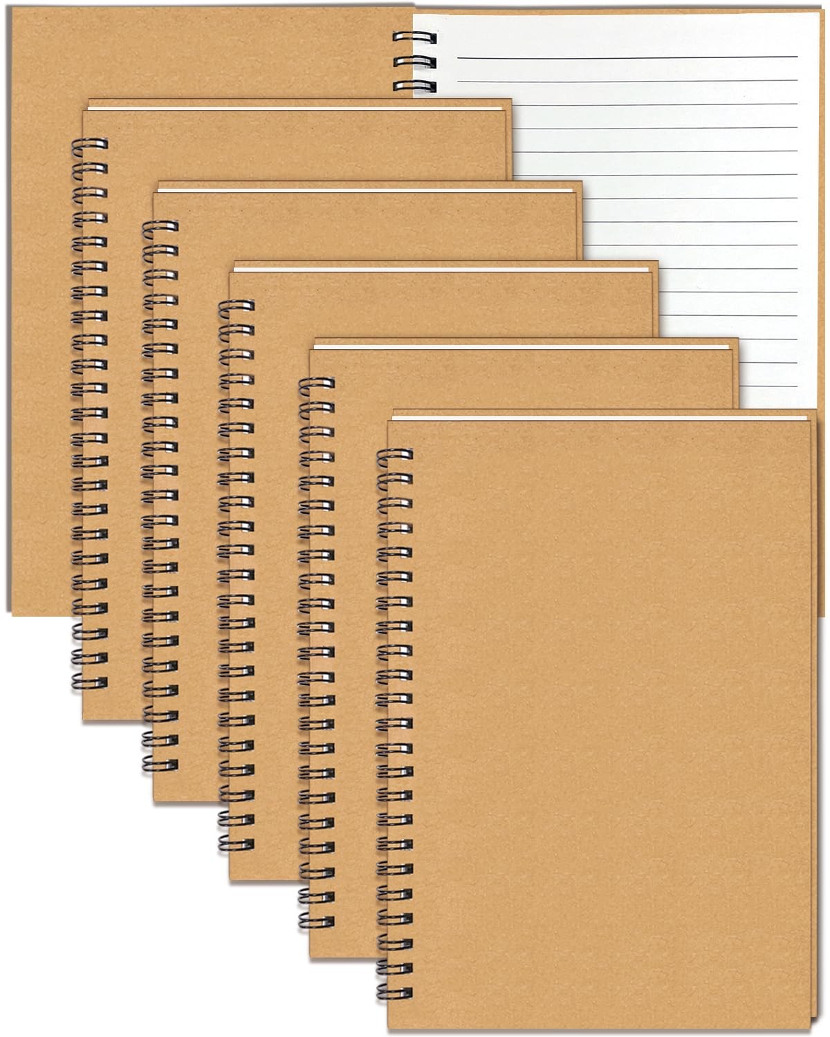 Cahier spirale A5 60 feuilles lignées en kraft brun pour ne plus perdre vos idées importantes