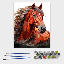 Frameless Paint by Numbers Kit for Adults Vertical firehorse