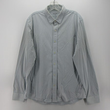 Rhone Shirt Men Large Blue Performance Pinstripe Button Down Stretch Preppy