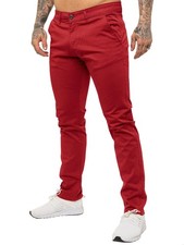 Enzo Chino Trousers Mens Slim Fit Cotton Stretch Pants Skinny Jeans All UK Sizes
