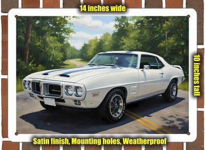 Metal Sign - 1969 Pontiac Firebird Trans Am 2 Oil Painting - 14x10