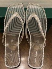 Lauren Lorraine Crystal TAMPA Embellished Sandals in Clear Size 8.5
