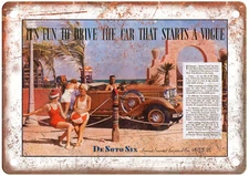 1937 Vintage DeSoto Auto Advertisement Retro Look Reproduction Metal Sign A13994