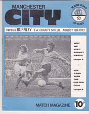 1973 FA CHARITY SHIELD Manchester City v Burnley - WITH Token and Token Sheet