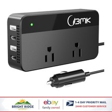 12V DC to 110V AC Car Inverter with Fast Charging USB Ports for Road Trips