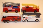 4 Vintage Matchbox Lesney 1970's - 2000's Fire Rescue Emergency Ladder Trucks