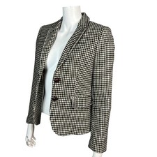 J. Crew Blazer Women's Size 0 Schoolboy Tweed Plaid Elbow Patches Preppy Y2k