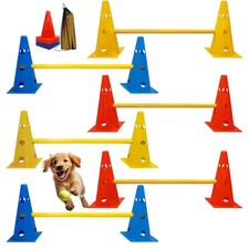 Dog Agility Hurdle Cone Set Backyard Height Crossbar Rods Equipment 3Pks