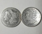 1921 MORGAN DOLLAR SILVER LOT OF 2 DENVER AND SAN FRANCISCO MINT AU/UNC (D303)