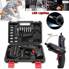 47 Pcs Cordless Electric Screwdriver Set Rechargeable Drill Power Tool w/ Lights