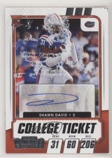 2021 Panini Contenders Draft Picks College Ticket Shawn Davis #224 Auto 5sb