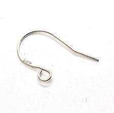 925 Sterling Silver Earwires Plain Fish Hook Earrings Craft Findings 1 Pair