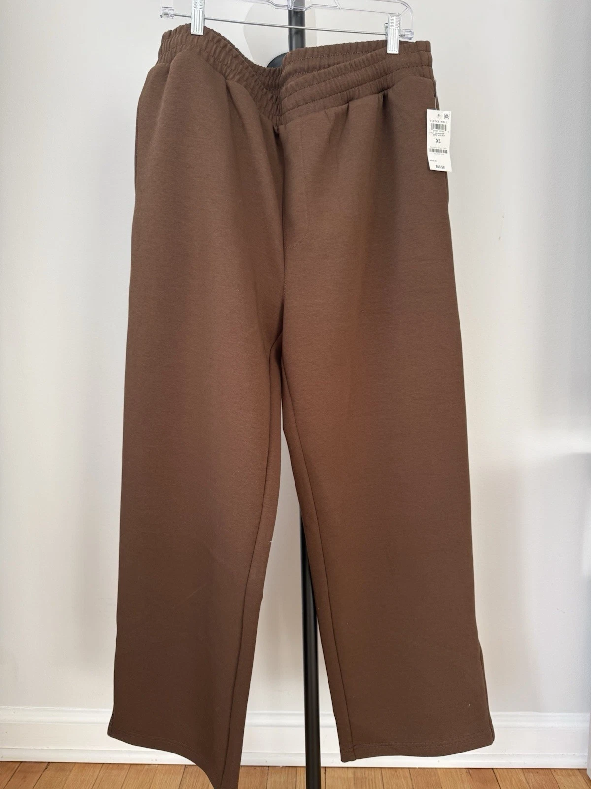 Mode of One Brown Wide Leg Pants XL Elastic Waist Stretch