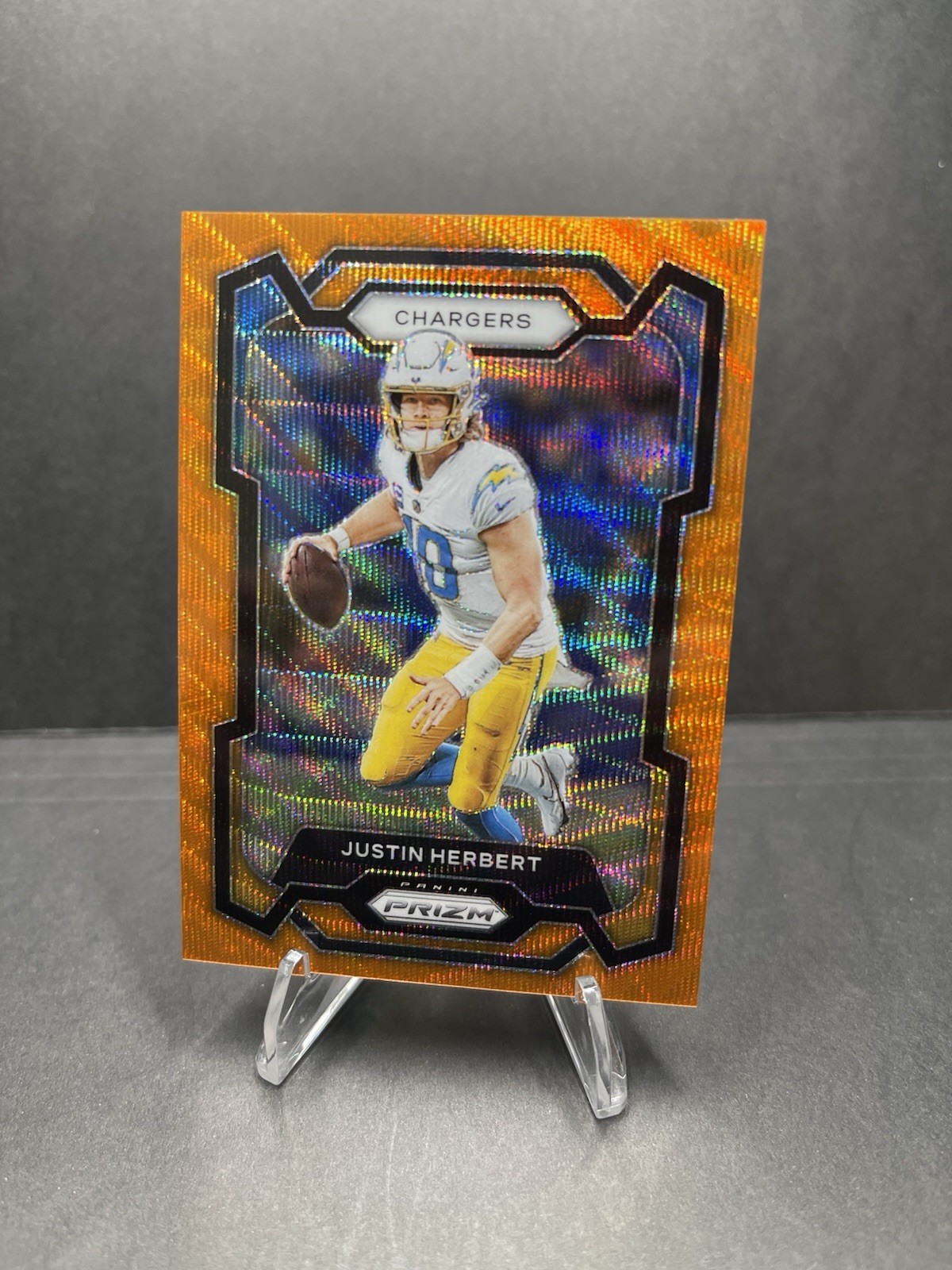 2023 Panini Prizm - Justin Herbert #158 Orange Wave Prizm /60