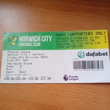 Ticket : 2019/2020 8/11/2019 Championship Norwich City v Watford