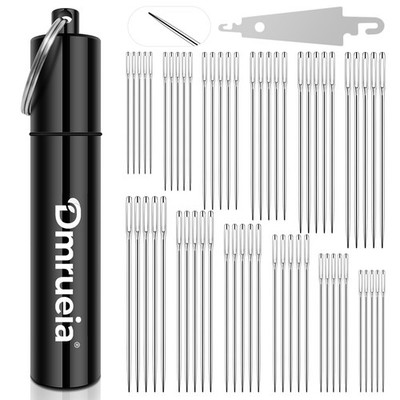 Dmrueia 60 Pcs Large Eye Embroidery Needles, 6 Sizes Hand Sewing Needles,