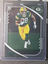 AJ Dillon 2020 Panini Absolute Football Rookie Card Green #103. rookie card picture