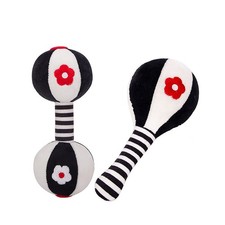 Rattles for Babies 0-6 Months, 2 Pcs Baby Soft Rattles 0-6 Months Early Devel...