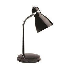 13 In. Black Classic Gooseneck Desk Lamp, Reading Light for Home Nightstand