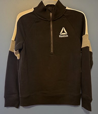 NEW Reebok Boys Black Pullover with Zipper Size M 7/8 